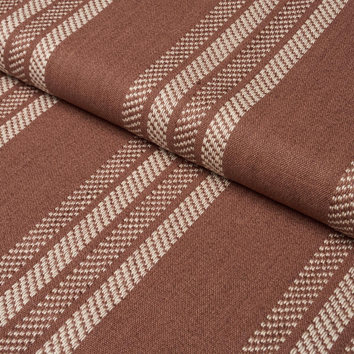 Schumacher Nor Stripe Teracotta Fabric