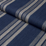 Schumacher Nor Stripe Indigo Fabric