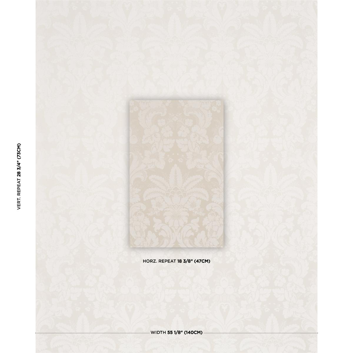 Schumacher Kennedy Damask Ivory Fabric