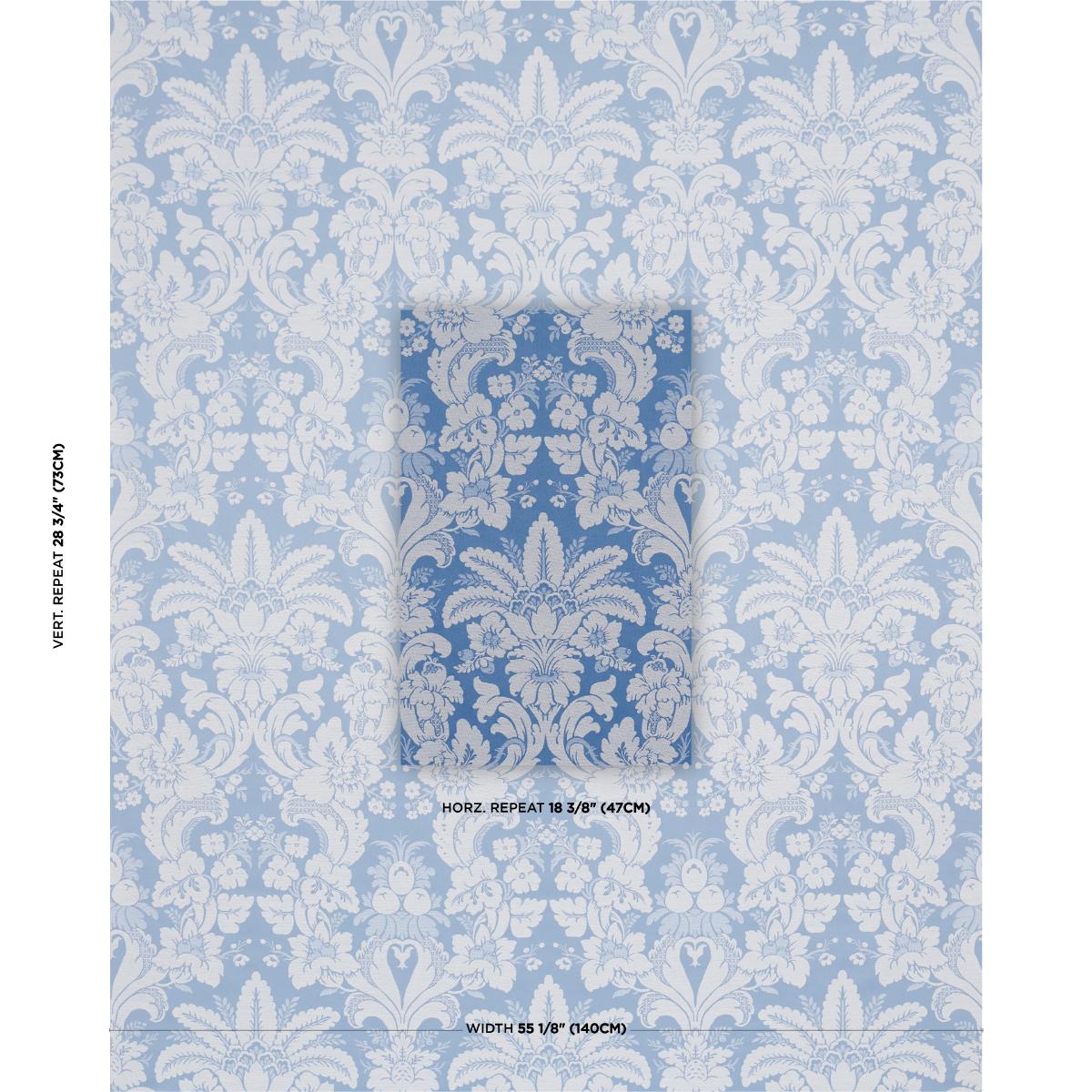 Schumacher Kennedy Damask Cobalt Fabric