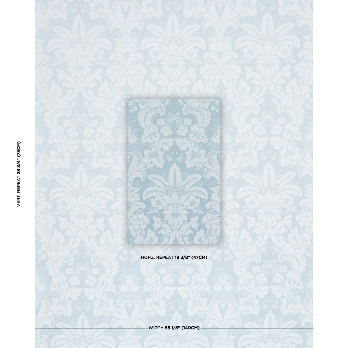 Schumacher Kennedy Damask Robin'S Egg Fabric