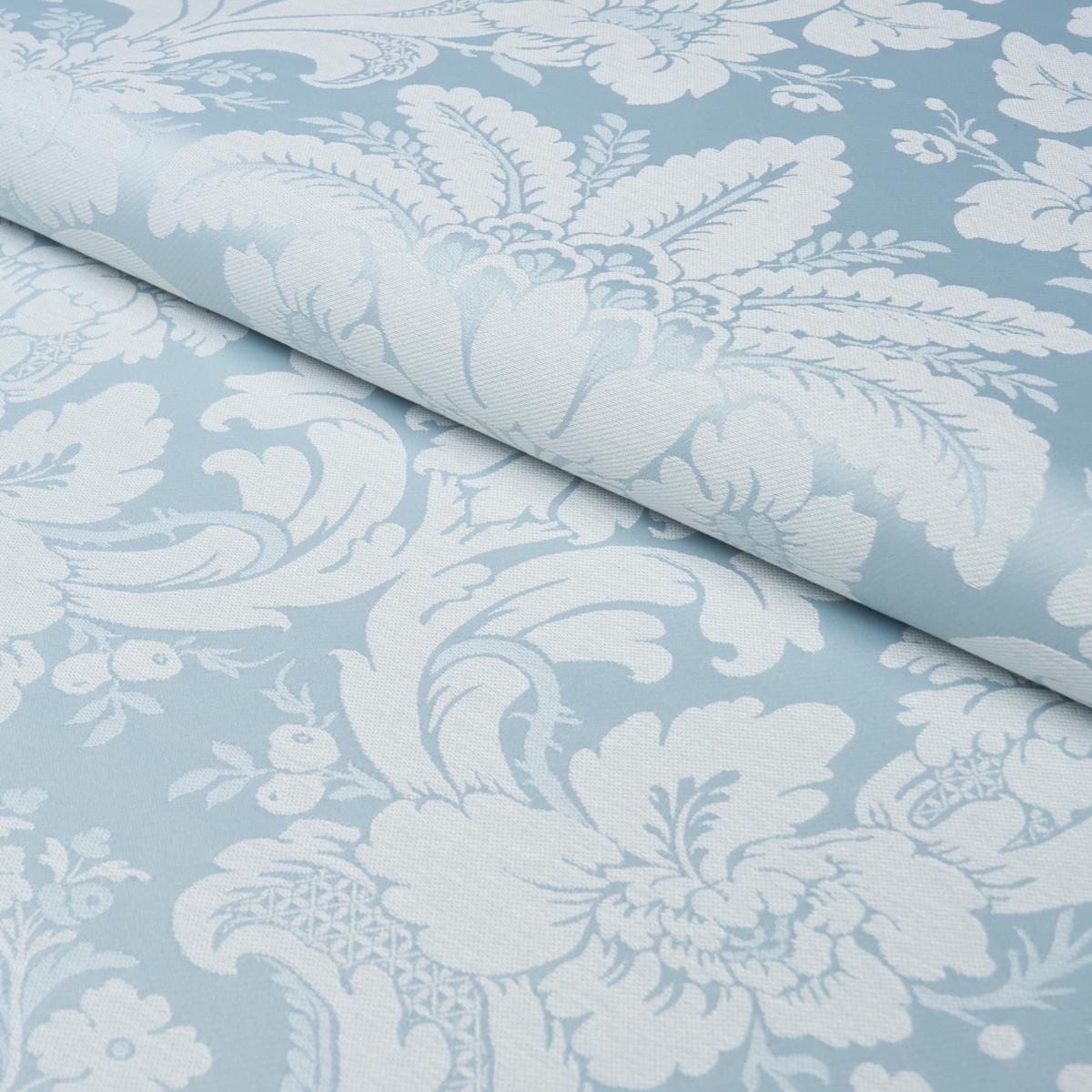 Schumacher Kennedy Damask Robin'S Egg Fabric