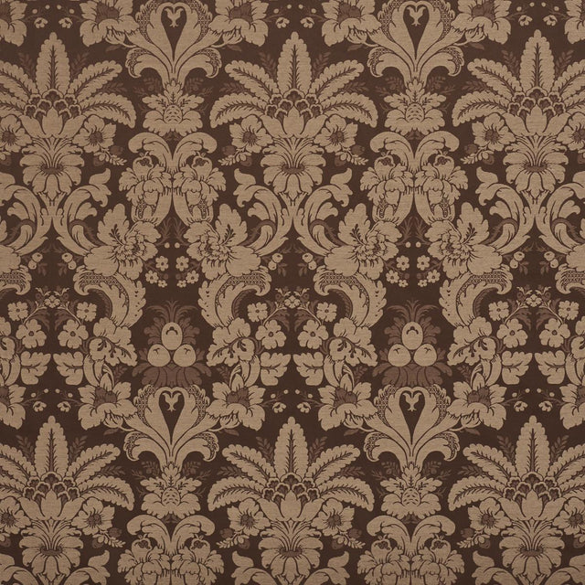 Schumacher Kennedy Damask Brown Fabric