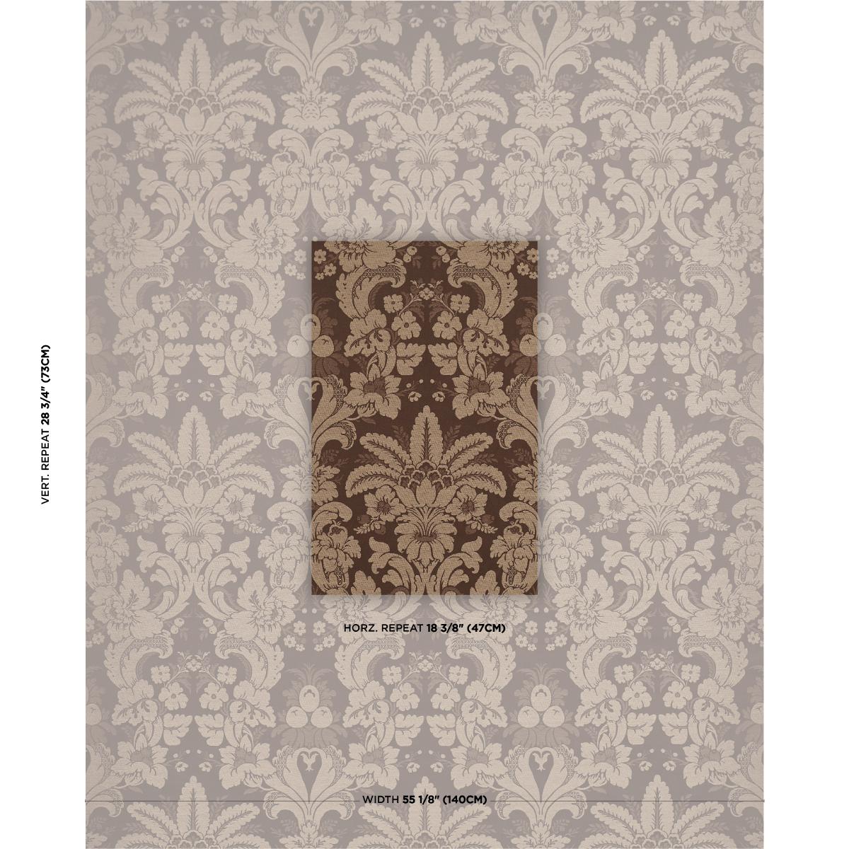 Schumacher Kennedy Damask Brown Fabric