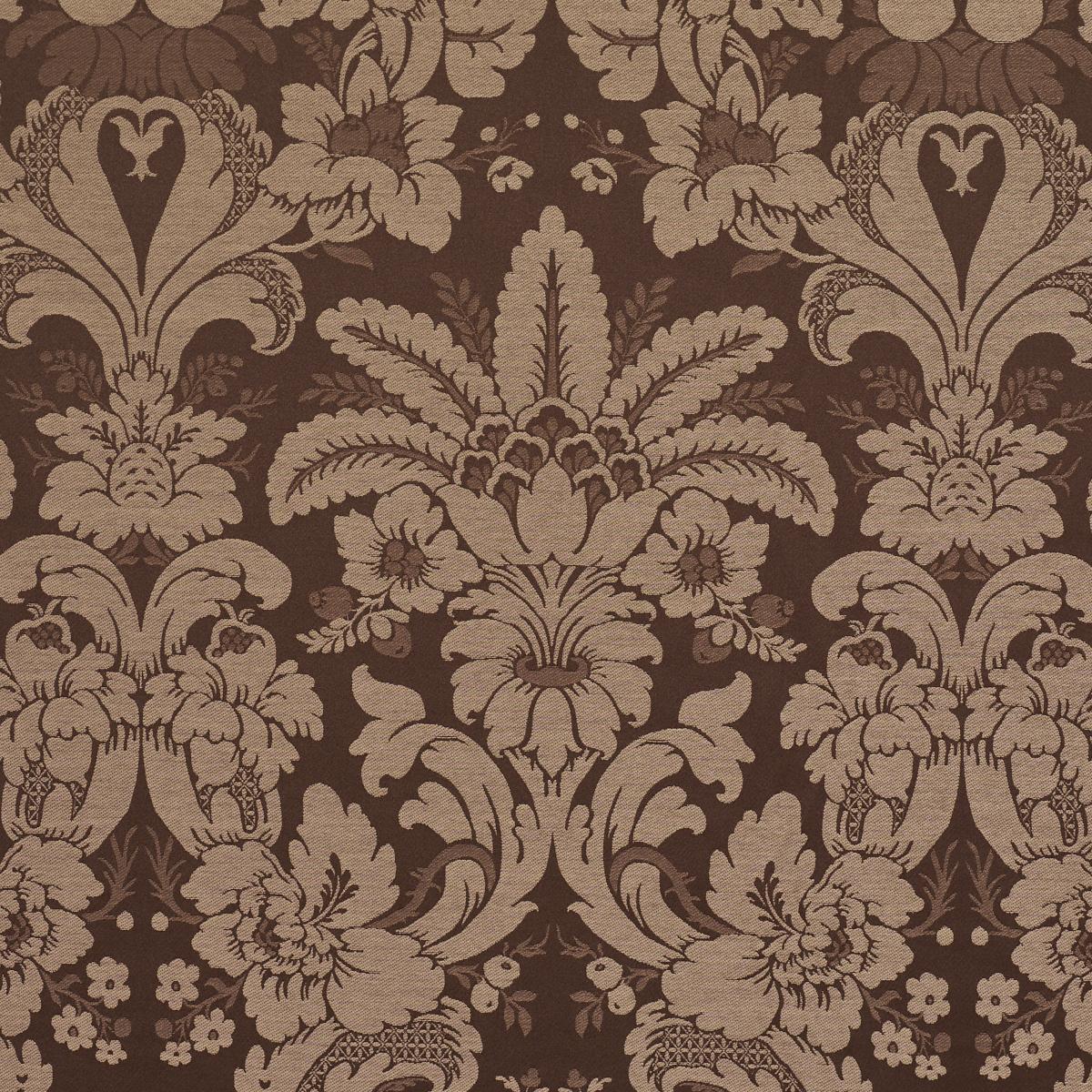 Schumacher Kennedy Damask Brown Fabric
