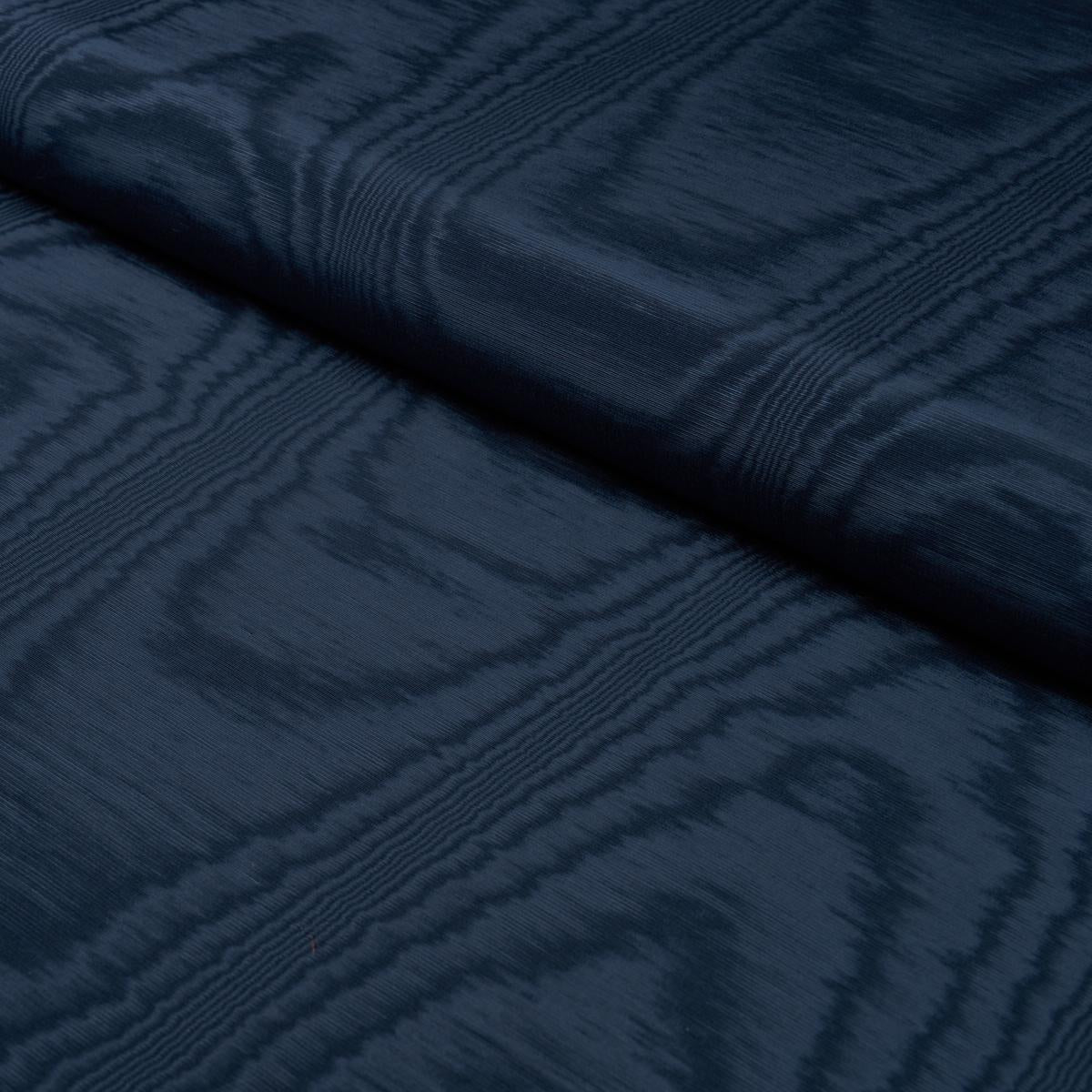 Schumacher Washington Moiré Navy Fabric