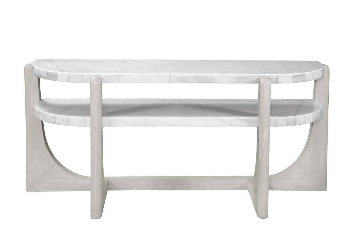 Bassett Driftwood/ White marble Gavin Console
