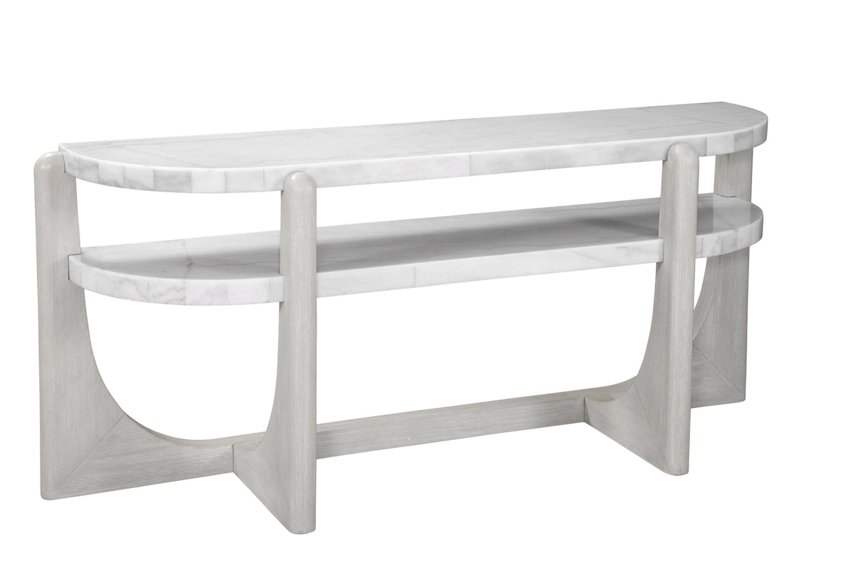 Bassett Driftwood/ White marble Gavin Console