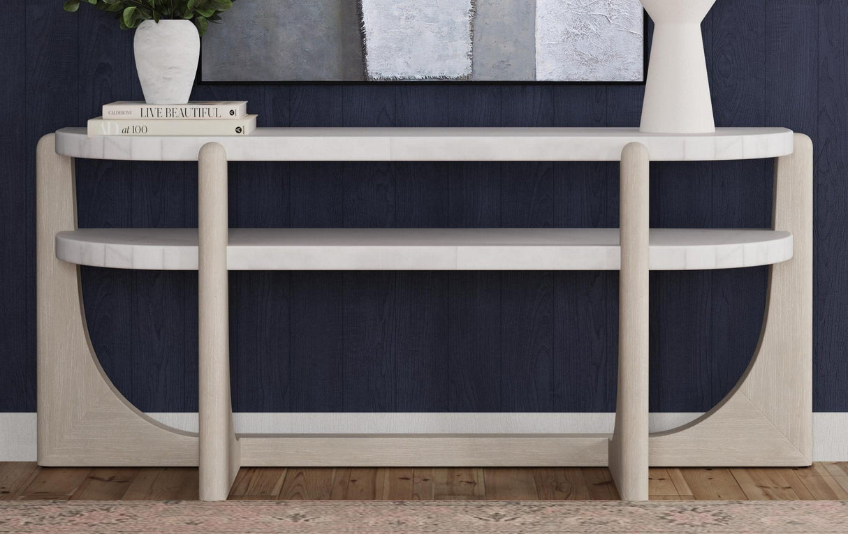 Bassett Driftwood/ White marble Gavin Console