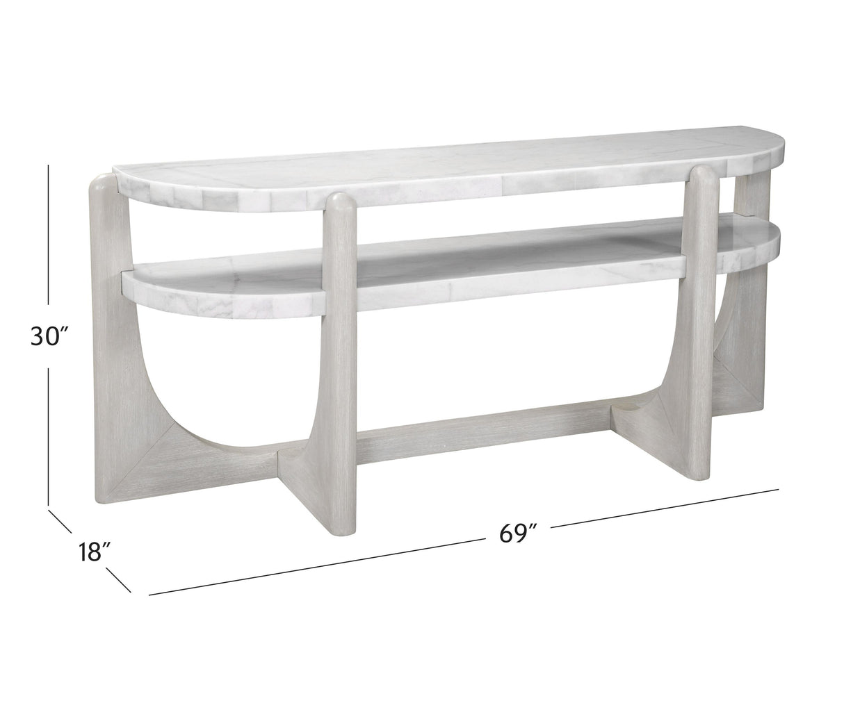Bassett Driftwood/ White marble Gavin Console