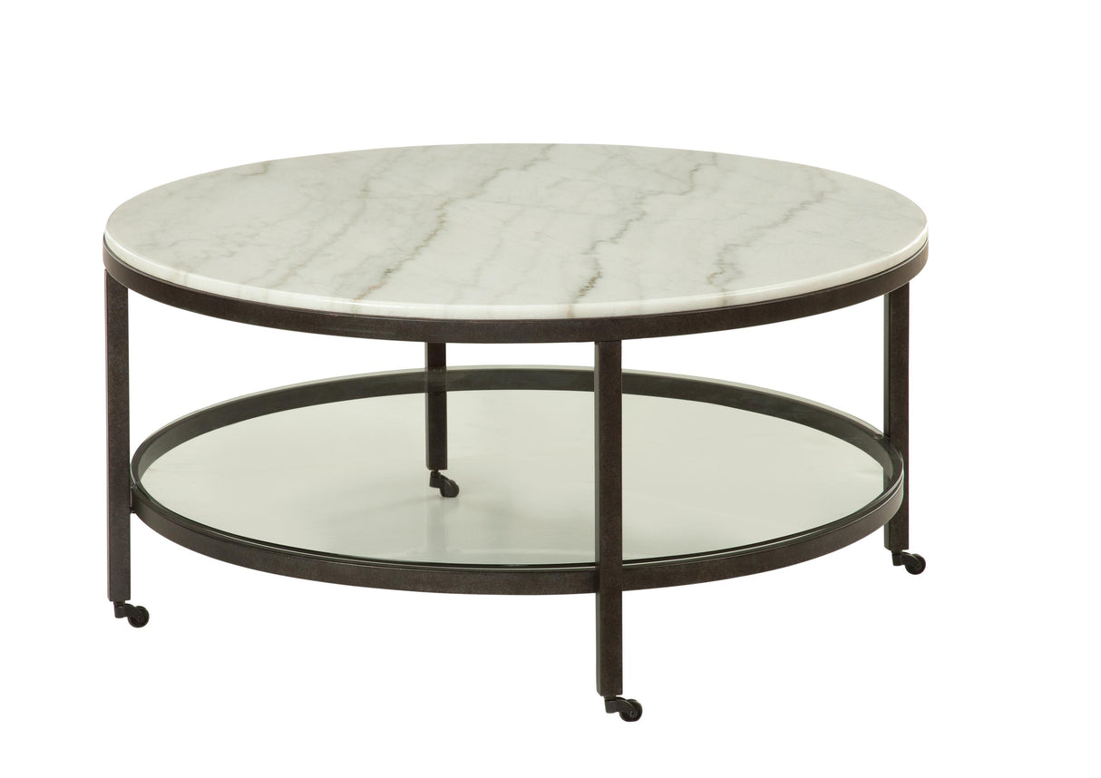 Bassett White Whitman Round Cocktail Table