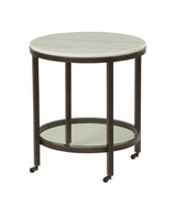 Bassett White Whitman Round End Table