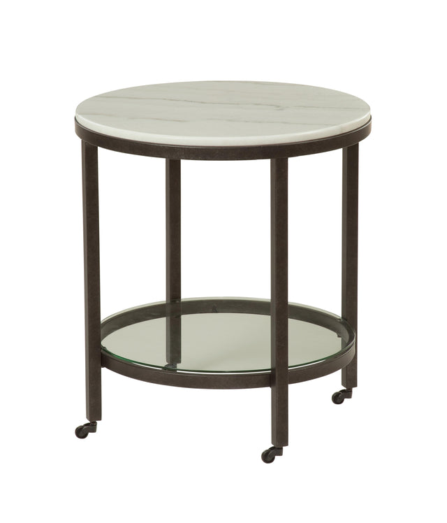 Bassett White Whitman Round End Table