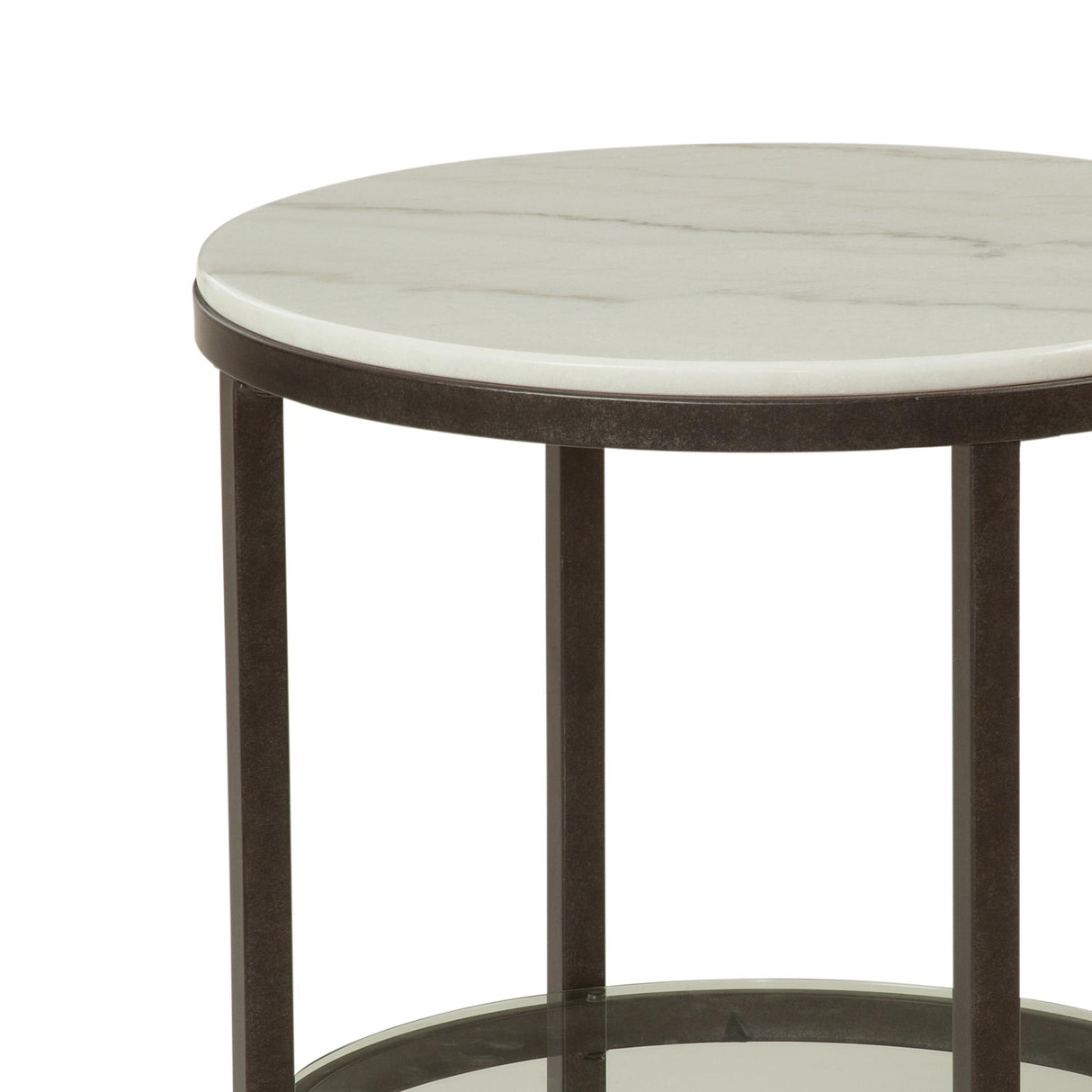 Bassett White Whitman Round End Table