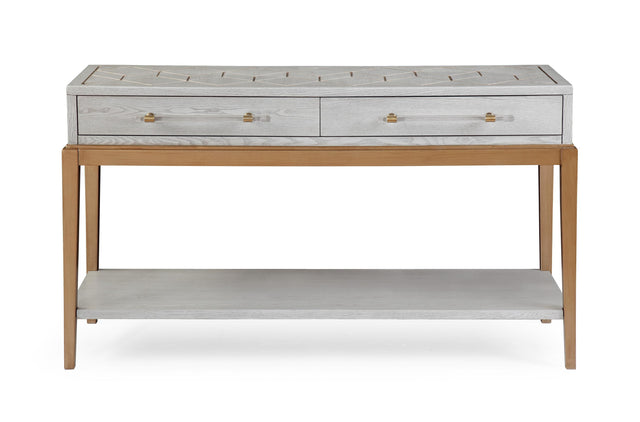 Bassett Gray Perrine Wood Console Table