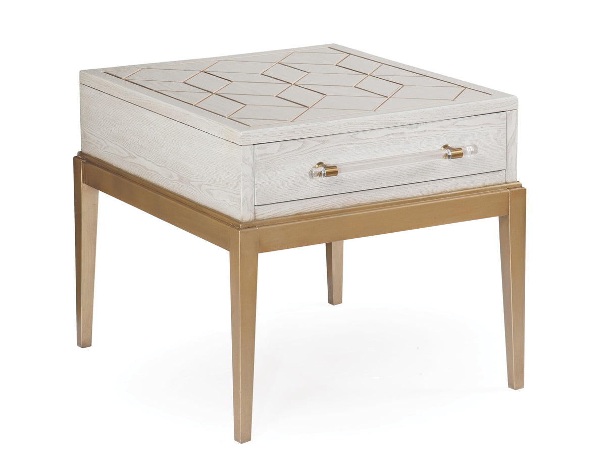 Bassett White Perrine White End Table