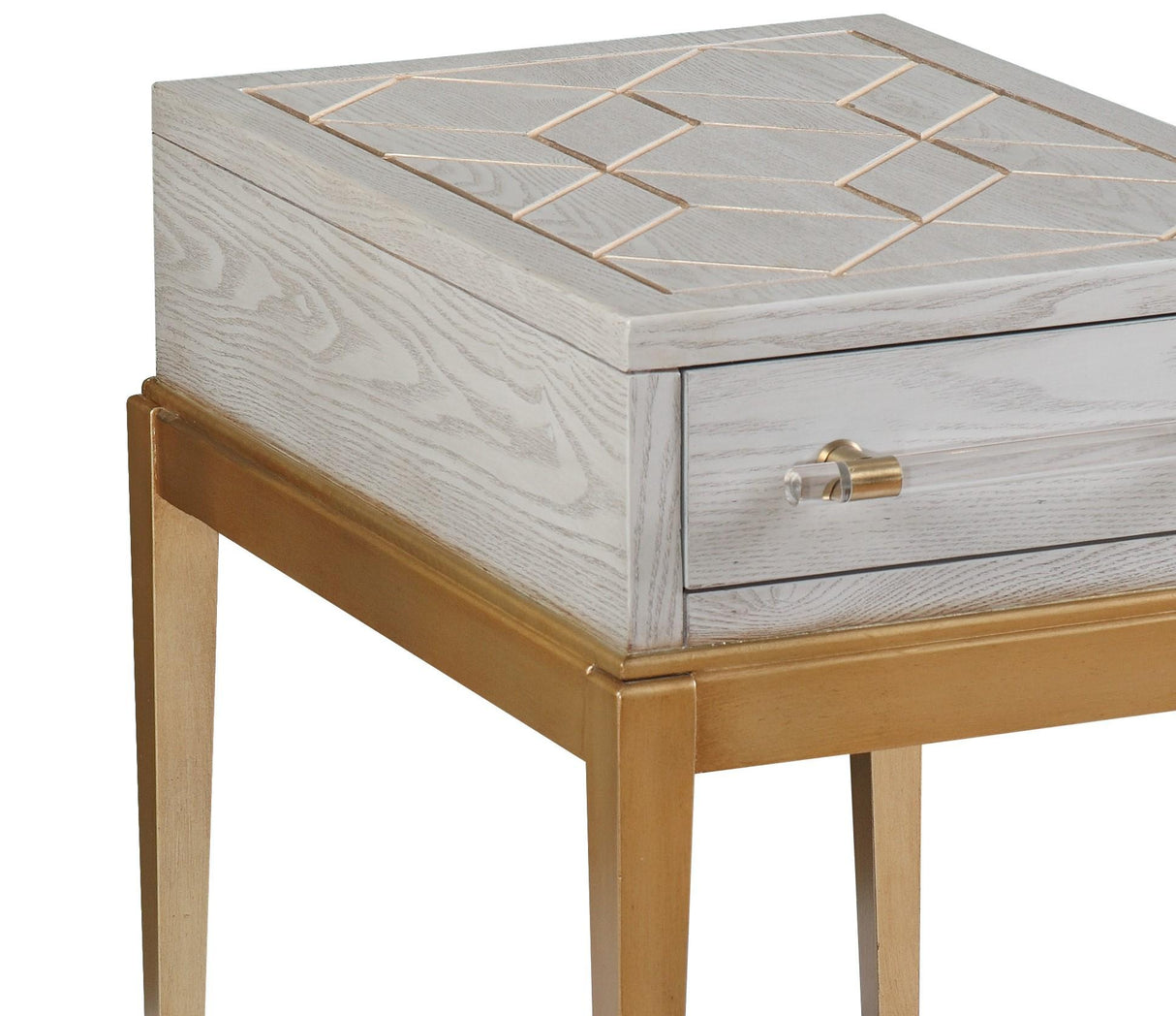 Bassett Gray Perrine Wood Chairside Table