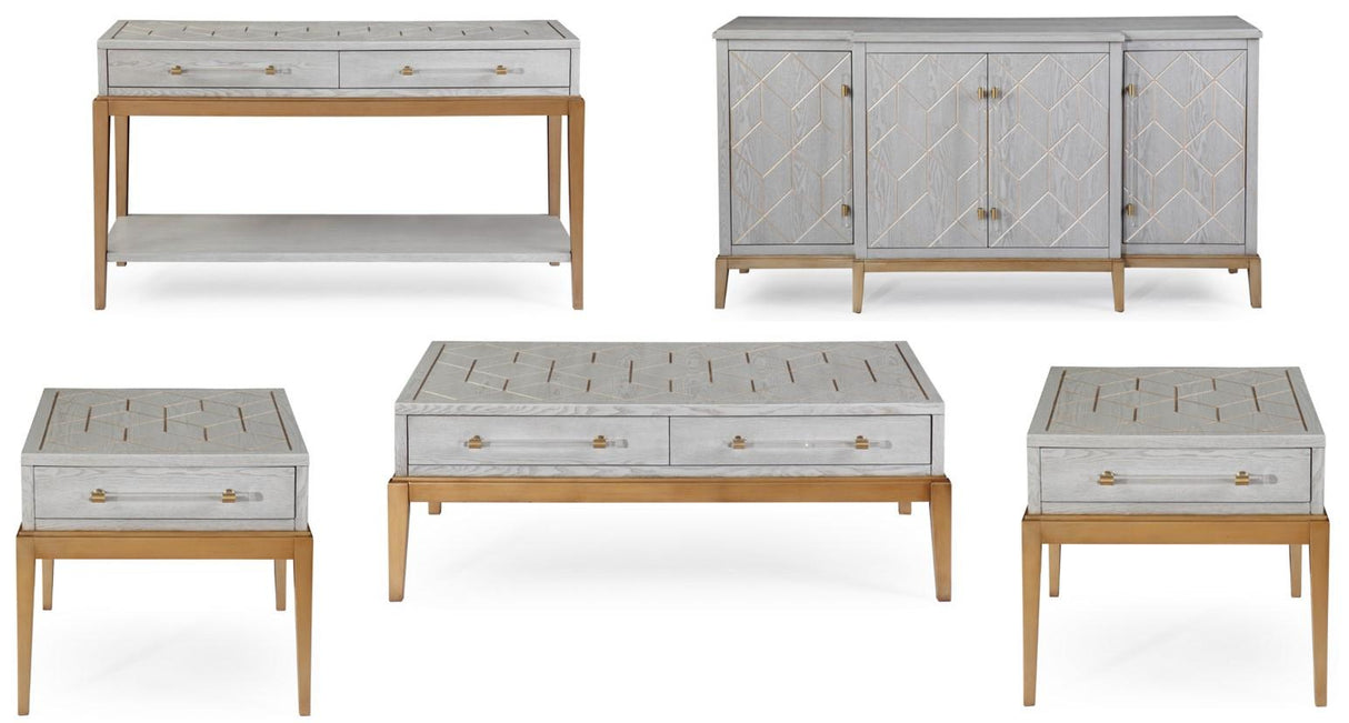 Bassett Gray Perrine Wood Chairside Table