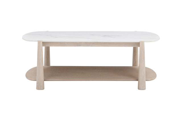 Bassett White Oak & White Marble Horizons Cocktail Table