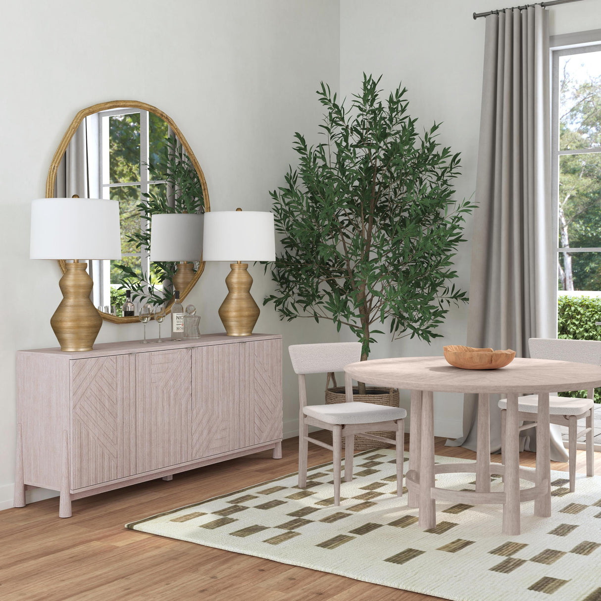 Bassett White Oak & White Marble Horizons Cocktail Table