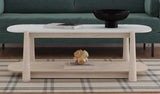 Bassett White Oak & White Marble Horizons Cocktail Table