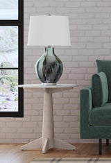 Bassett White Oak & White Marble Horizons End Table