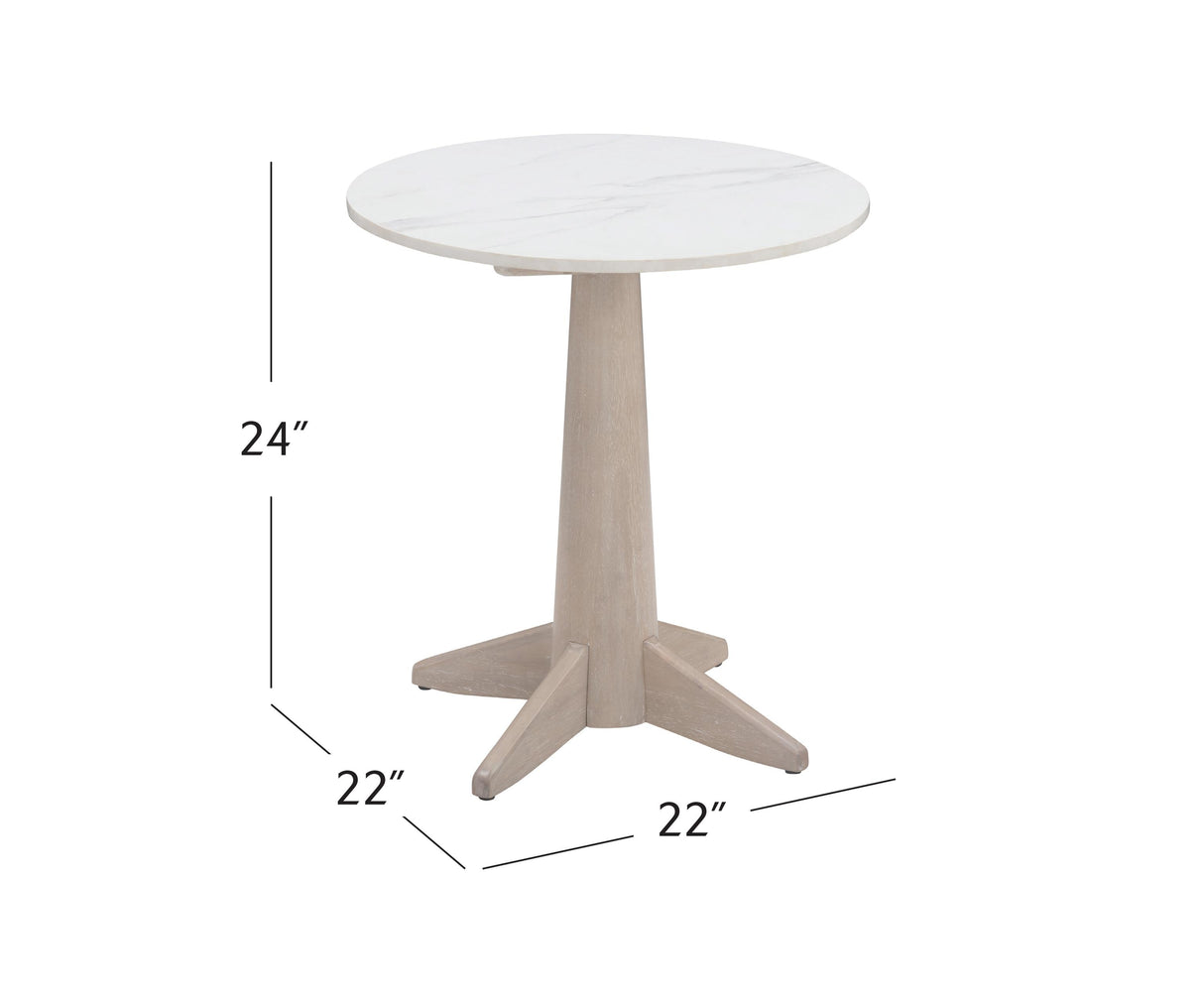 Bassett White Oak & White Marble Horizons End Table