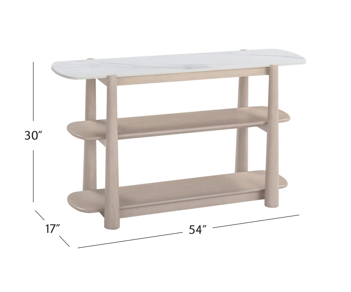 Bassett White Oak & White Marble Horizons Console Table