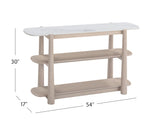 Bassett White Oak & White Marble Horizons Console Table