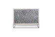 Bassett White Wash with Wirebrush, Zinc Iron Base Magnolia Bar Cabinet