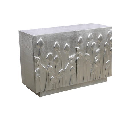 Bassett German Silver Petal Bar Cabinet