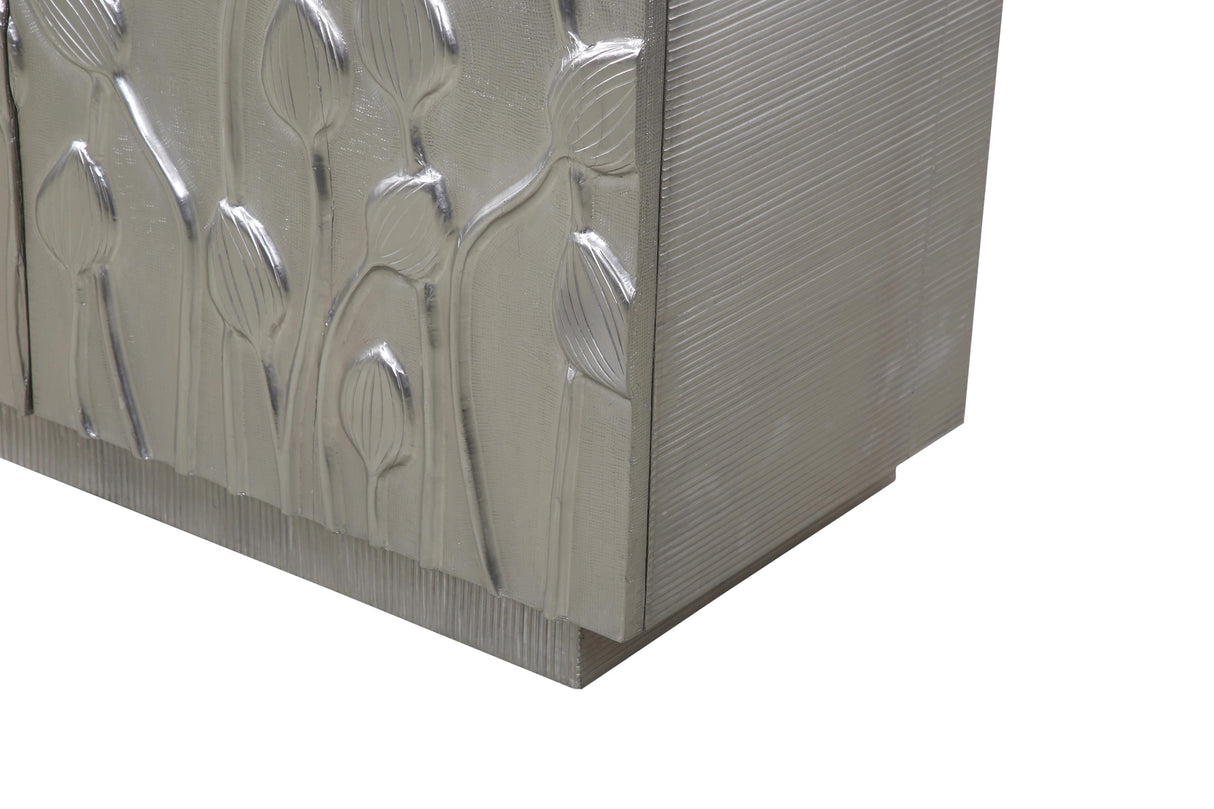 Bassett German Silver Petal Bar Cabinet