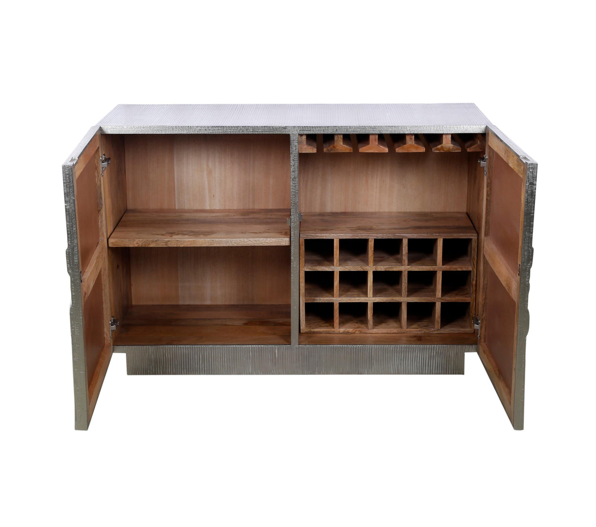 Bassett German Silver Petal Bar Cabinet