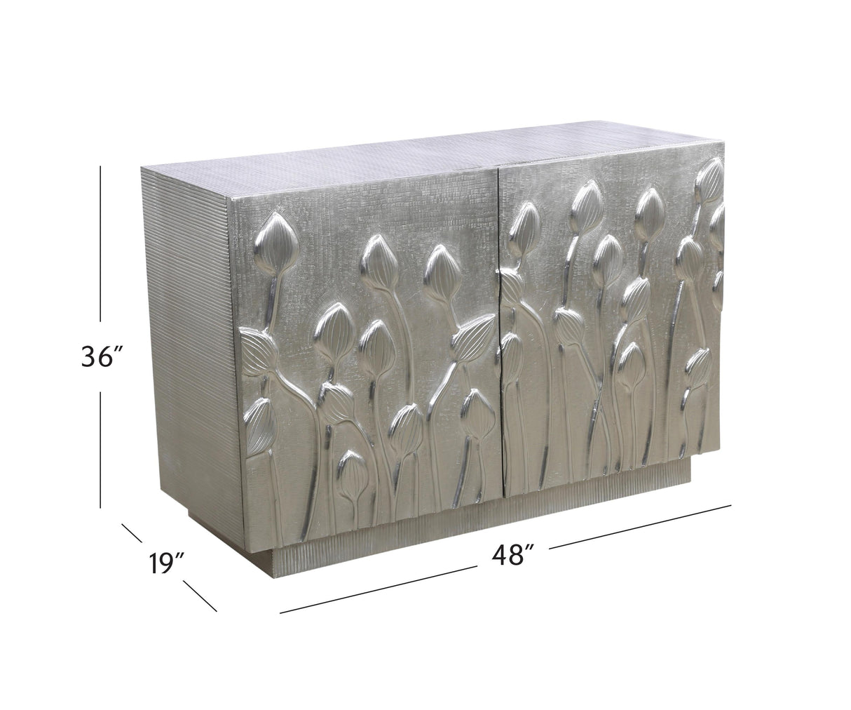 Bassett German Silver Petal Bar Cabinet