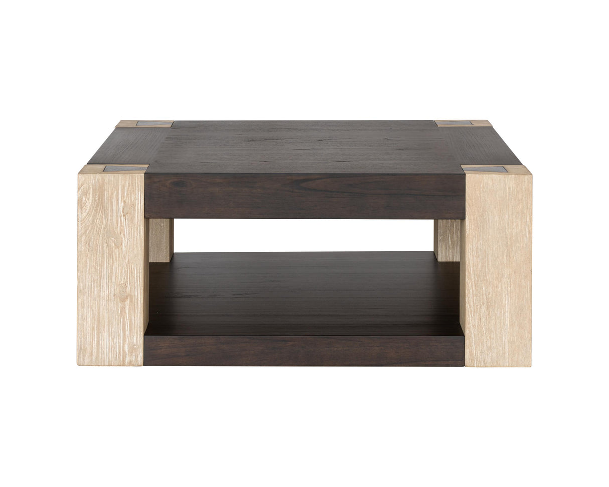 Bassett Carbon Mindi & Blonde Acacia Harmony Cocktail Table