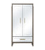 Bassett Cerused Grey Oak, Mirror Lansing Tall Bar Cabinet