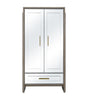 Bassett Cerused Grey Oak, Mirror Lansing Tall Bar Cabinet