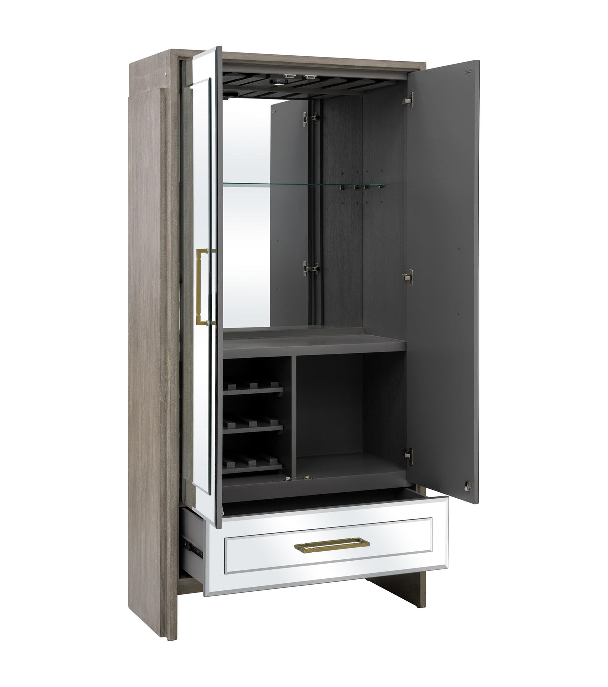 Bassett Gray Lansing Tall Bar Cabinet