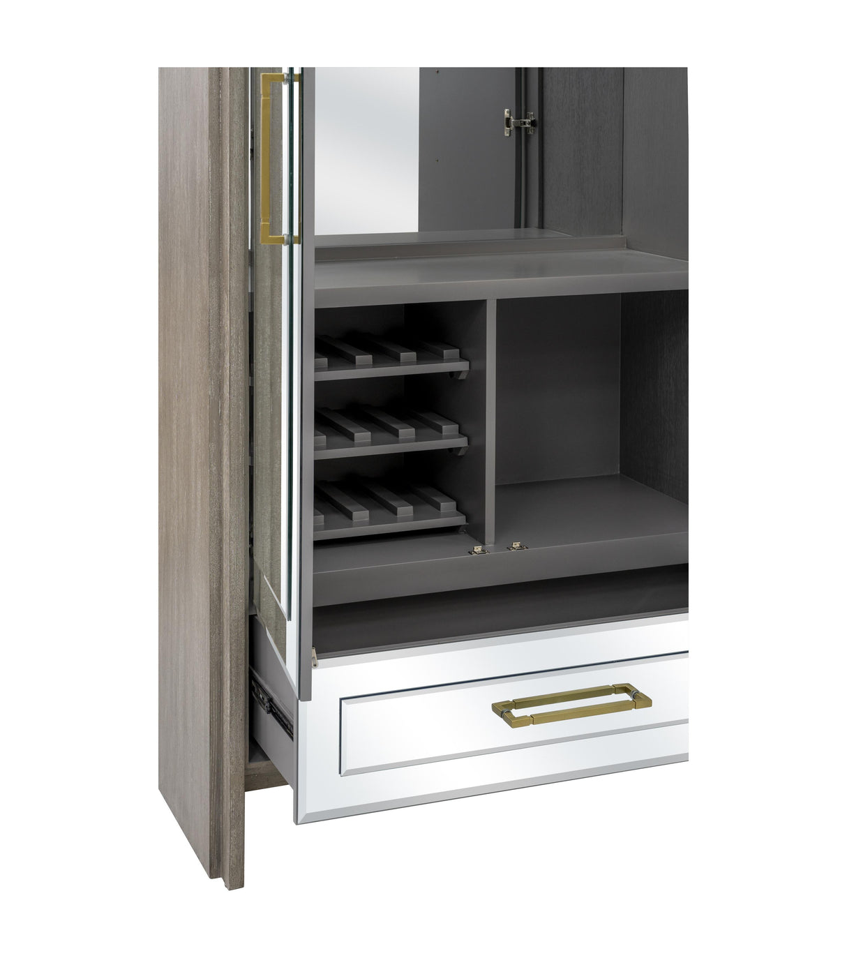 Bassett Gray Lansing Tall Bar Cabinet