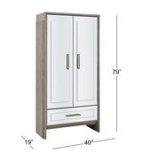 Bassett Gray Lansing Tall Bar Cabinet