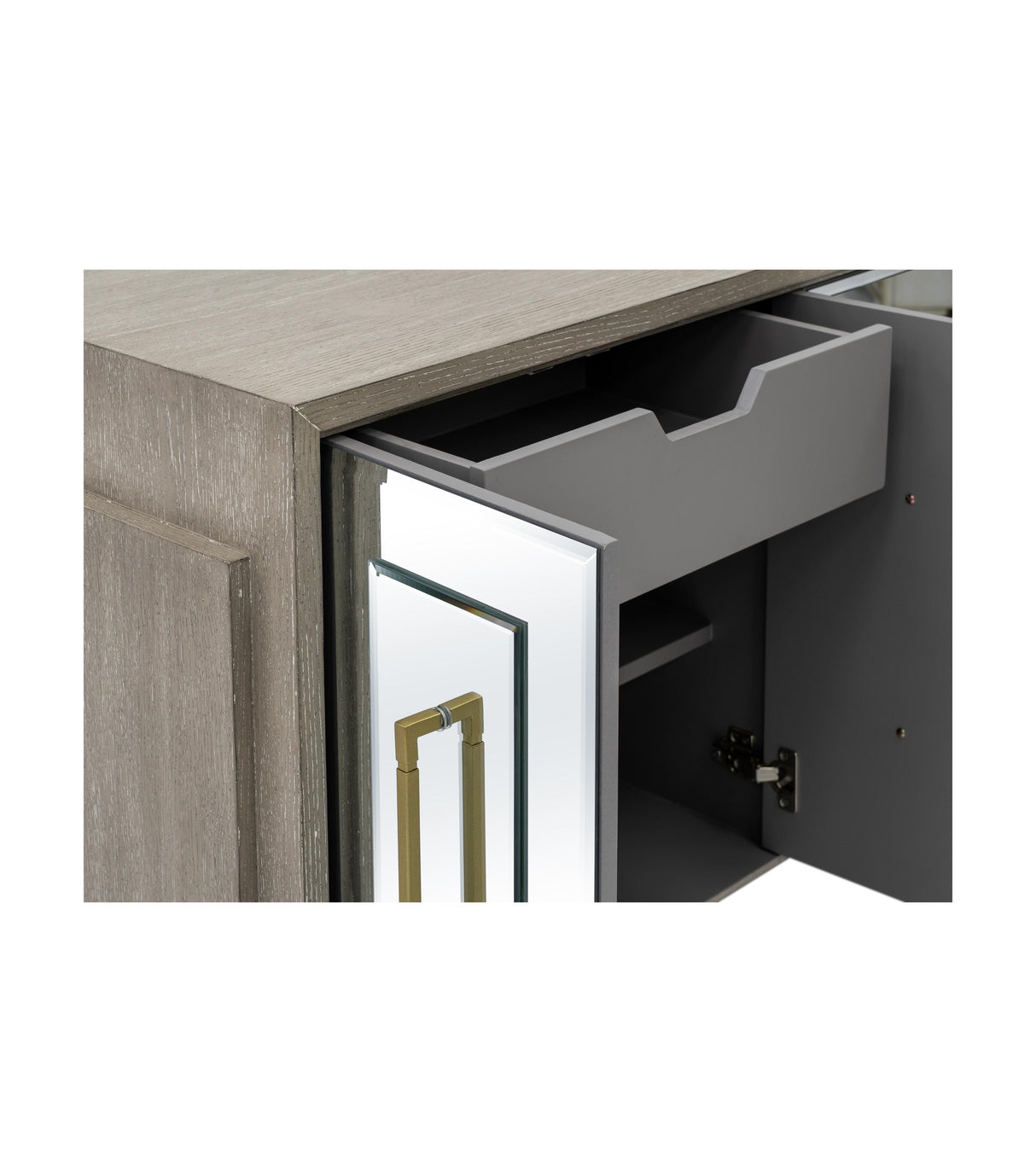 Bassett Cerused Grey Oak, Mirror Lansing Server