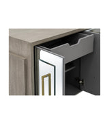 Bassett Cerused Grey Oak, Mirror Lansing Server