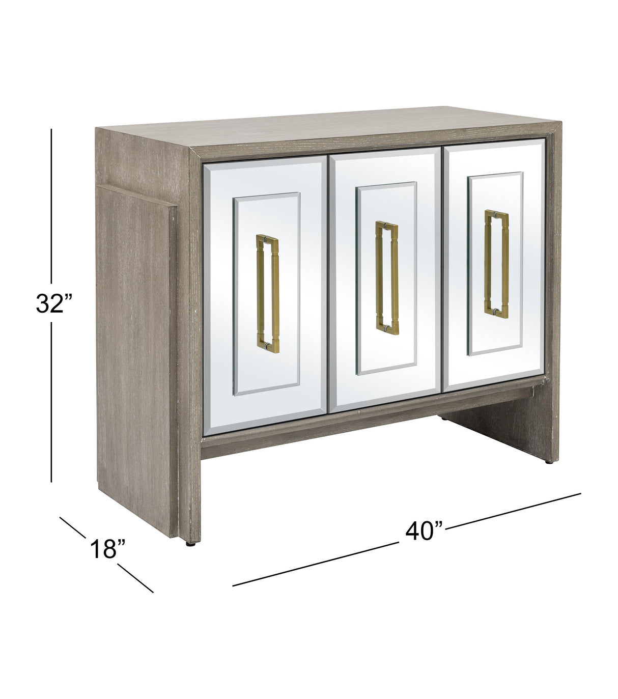 Bassett Cerused Grey Oak, Mirror Lansing Server