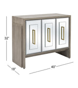 Bassett Cerused Grey Oak, Mirror Lansing Server