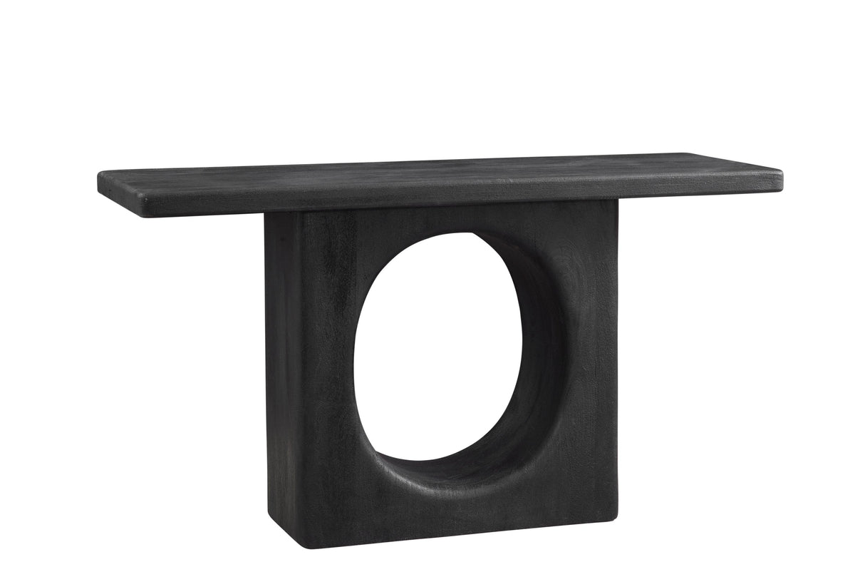 Bassett Sandblasted Black Mango Compass Console Table