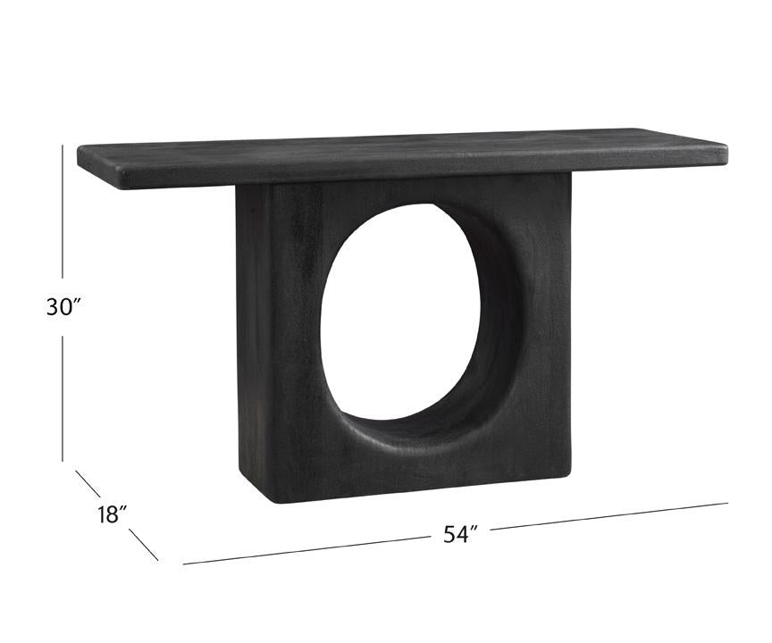 Bassett Sandblasted Black Mango Compass Console Table