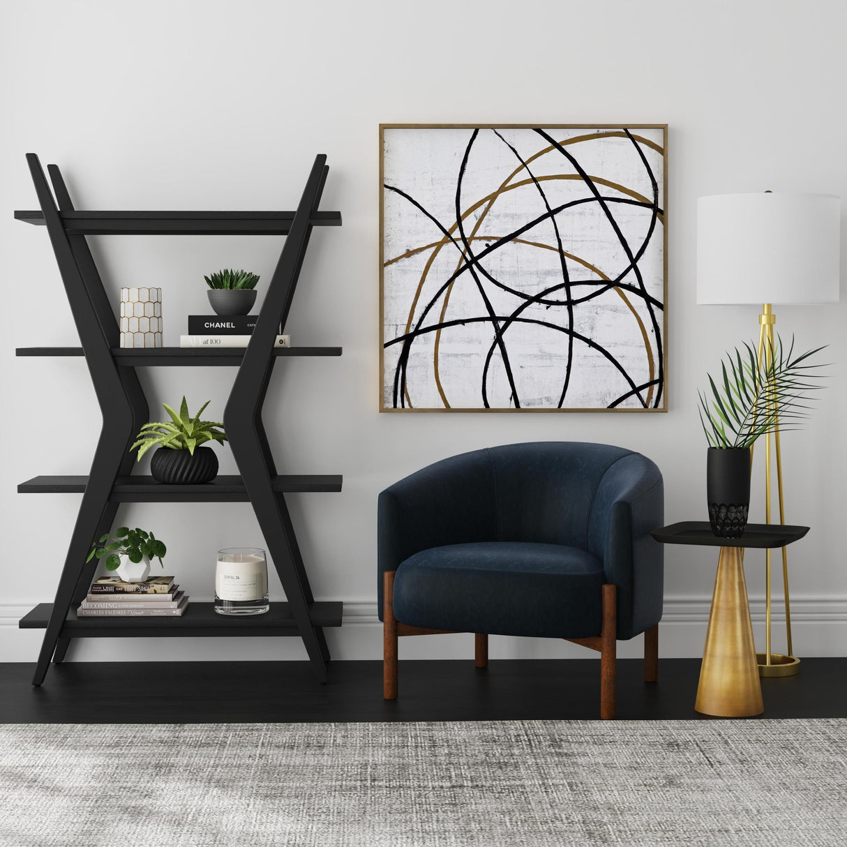 Bassett Black Stratton Black Etagere