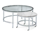 Bassett White Jadyn Round Nesting Cocktail Table