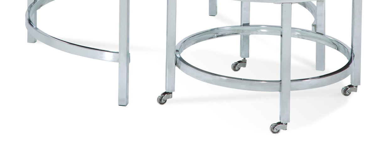 Bassett White Jadyn Round Nesting Cocktail Table