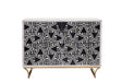 Bassett Sandblasted White Wash Black Bone Martina Bar Cabinet